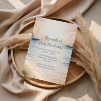 Serene Coastal Sail Birthday