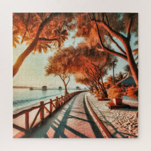 Serene Coastal Sunset Jigsaw Puzzle
