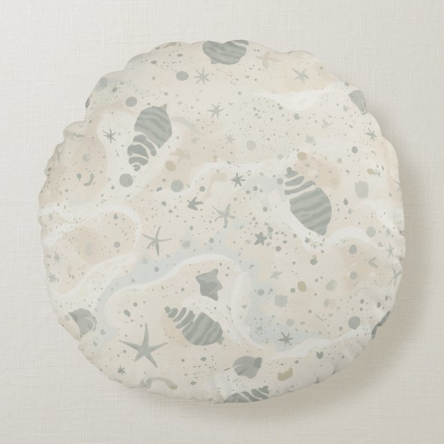 Serene Coastal Tidepool Round Cushion (Front)