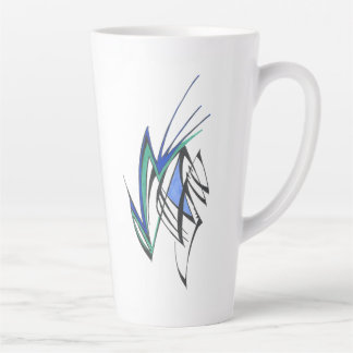 Serene Colourful Abstract Tribal Tattoo Art Latte Mug