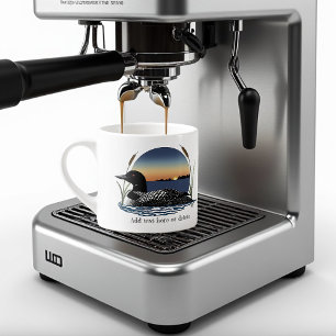 Serene Common Loon Sunset Blue Wildlife Lake Espresso Cup