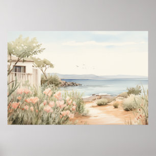 Serene Cyprus: Digital Watercolor Art Prints