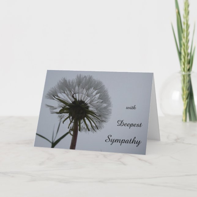 Serene Dandelion Sympathy Greeting Card (Front)