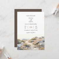 Serene Dawn Coastal Path Watercolor Beach Wedding