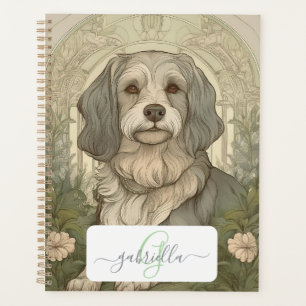 Serene Dog Planner with Name & Monogram