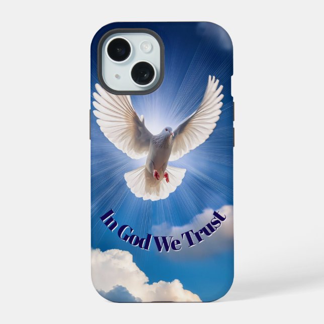 Serene Dove Embrace Tranquillity iPhone 15 Case (Back)