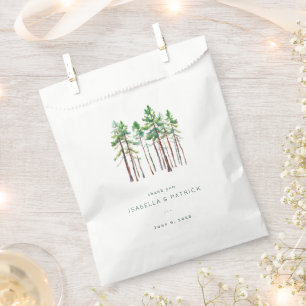 Serene Earthy Watercolor Pine Trees Favour Bag