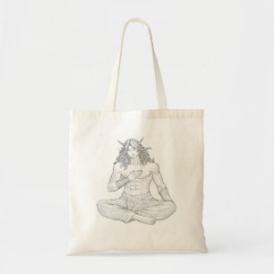 Serene Elf Warrior Fantasy Anime Character Art Tote Bag