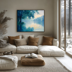 Serene Fauvist Lake Morning – Nature-Inspired Poster