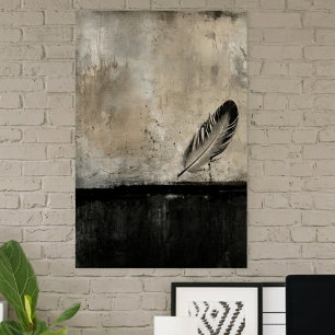 Serene Feather Modern Abstract Art Poster