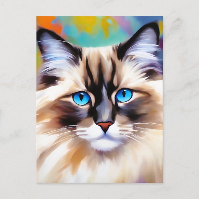 Serene Feline Ragdoll Beauty Postcard (Front)
