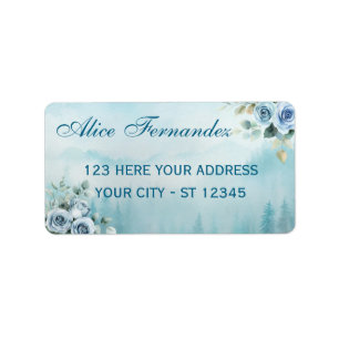 Serene Floral Mountain Baptism Label