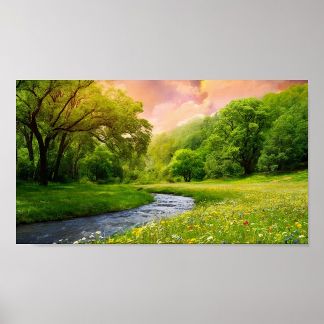 Serene Forest Landscape Poster (Front)