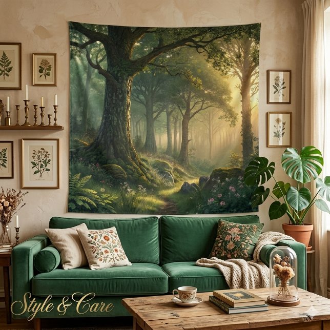 Serene Forest Scene Tapestry 57in Square Art (Serene Forest Scene Tapestry 57in Square Art)