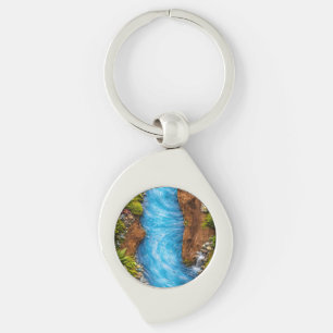 Serene Forest Stream Tranquil Nature Water Art Key Ring
