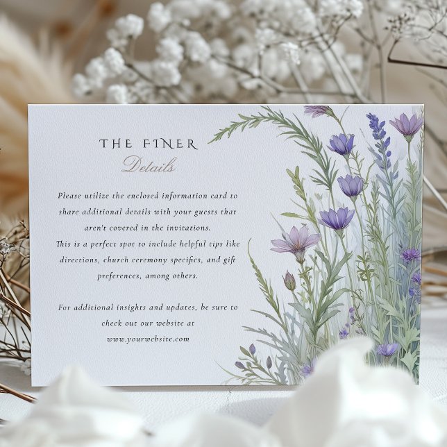 Serene Garden Herbs Wedding Information Card (Creator Uploaded)