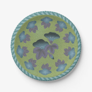 Serene Garden of Flowers Paper Plate