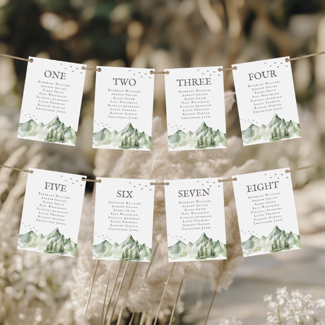 Serene green landscape 8 guests name table number  (Creator Uploaded)