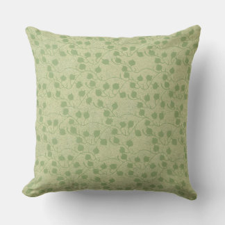 Serene Green Leaf Design Cushion