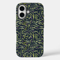 Serene Green Leafy Vines with Pink Flowers
