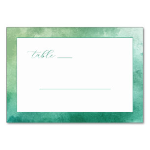 Serene Green Minimalist Lines Table Number