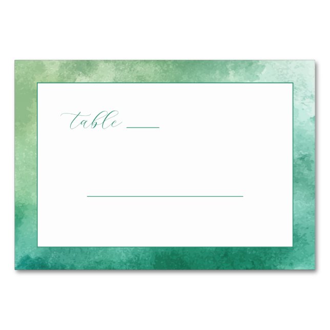 Serene Green Minimalist Lines Table Number (Front)