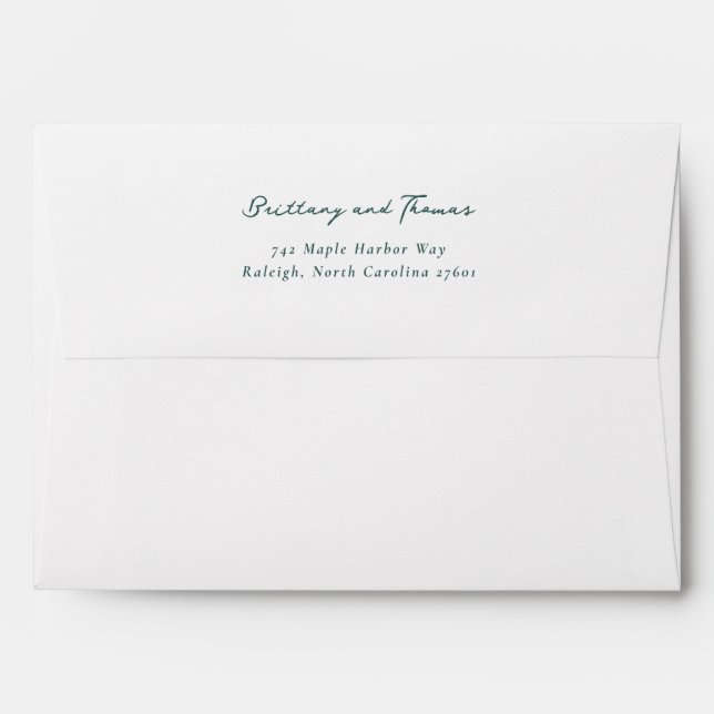 Serene Green Minimalist Typographic Envelope (Back (Top Flap))