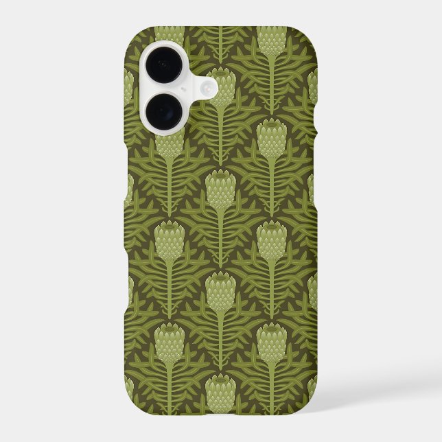 Serene Green Plant Motif for Modern Decor iPhone Case (Back)