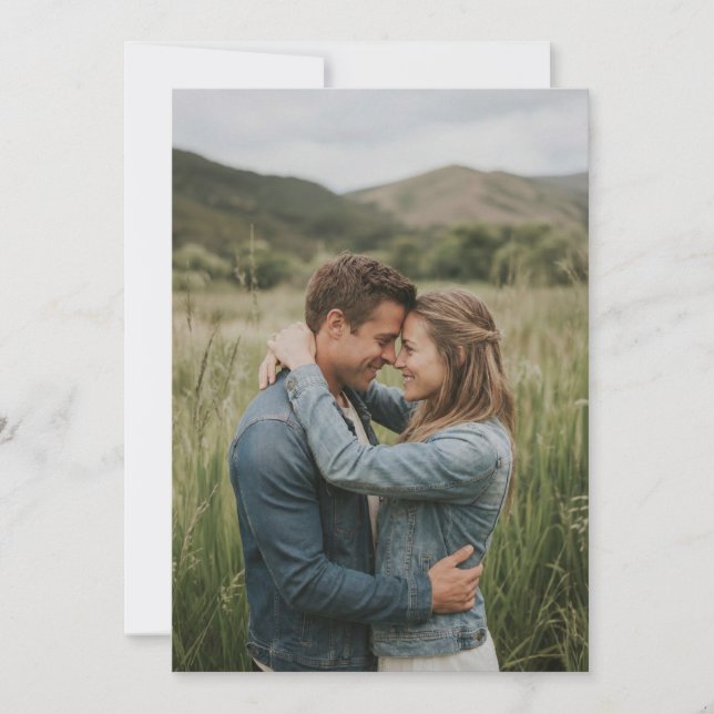 Serene Green Romantic Photo Invitation (Front)