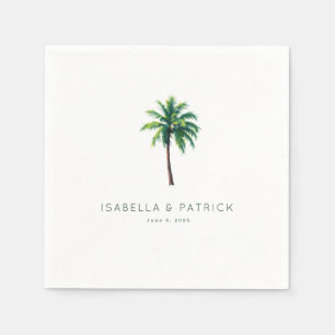 Serene Green Tropical Palm Tree Napkin