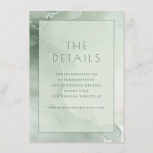 Serene Green Watercolor Details Enclosure Card