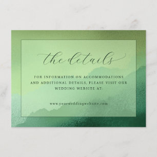 Serene Green Watercolor Details Enclosure Card