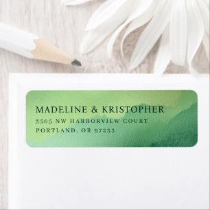 Serene Green Watercolor Landscape Return Address Label