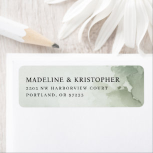 Serene Green Watercolor Return Address Label