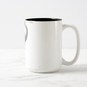 Serene Heron Among Stones Two-Tone Coffee Mug