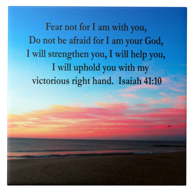 SERENE ISAIAH 41:10 SUNRISE PHOTO CERAMIC TILE (Front)