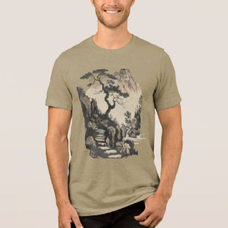 Serene Japanese Landscape Unisex T-Shirt - Tranqui Tri-Blend Shirt