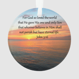 SERENE JOHN 3:16 SUNRISE PHOTO ORNAMENT