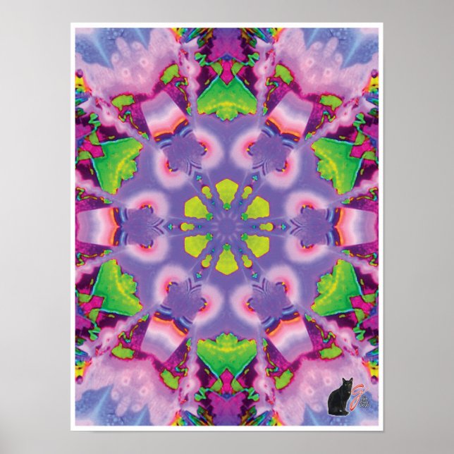Serene Kinetic Collage Kaleidoscope Poster (Front)