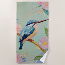 Serene Kingfisher in a Floral Paradise