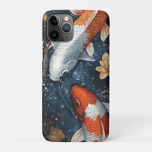 Serene Koi Fish with Lotus Flowers  Case-Mate iPhone Case (Back)