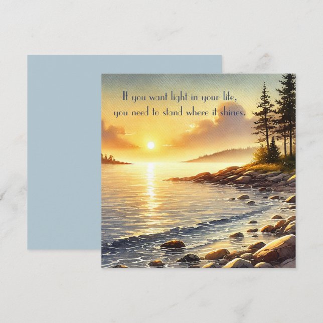 Serene Lake & Quote	 Card (Front/Back)