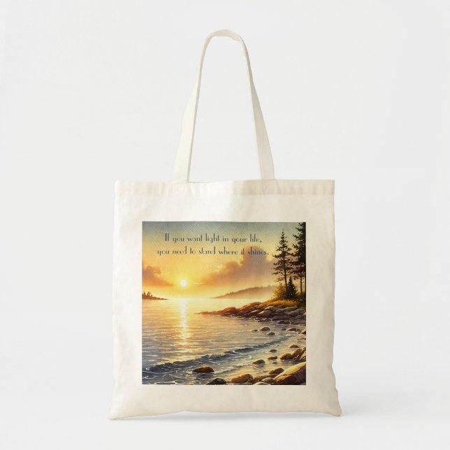 Serene Lake & Quote	 Tote Bag (Front)