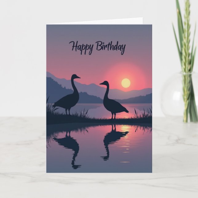 Serene Lakeside Birthday Card (Front)
