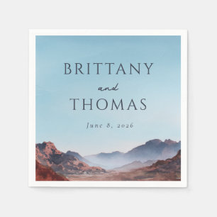Serene Landscape Blue Earthy Tones Napkin