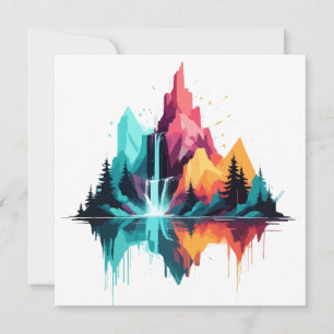 Serene Landscape Calm Tranquil Nature Mountains Card