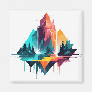 Serene Landscape Calm Tranquil Nature Mountains Magnet