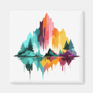 Serene Landscape Calm Tranquil Nature Mountains Magnet
