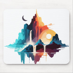 Serene Landscape Calm Tranquil Nature Mountains Mouse Pad
