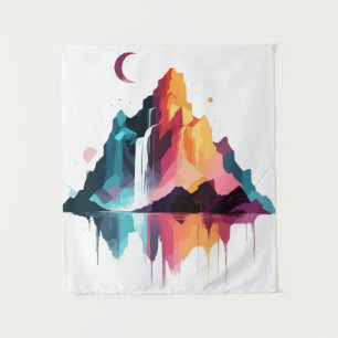 Serene Landscape Calm Tranquil Nature Mountains Tapestry
